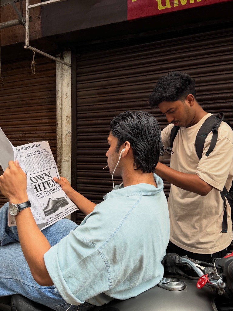 BROWNWHITE newspaper campaign editorial on motorcycle