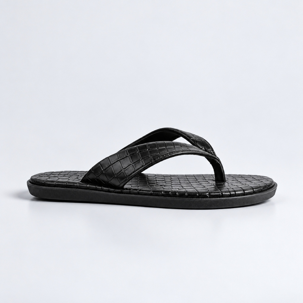 Leather V-Croc Chappals